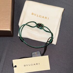 Bvlgari Green Serpenti Enamel Cord Bracelet